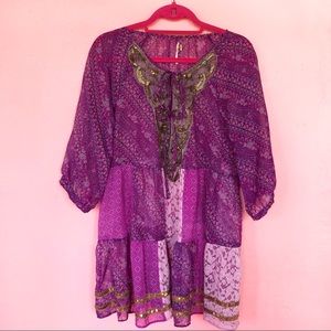 Free people purple sequin tunic dress